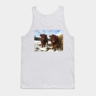 Scottish Highland Cattle Calves 1944 Tank Top